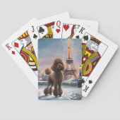 パリスの芸術でブラウンプードル絵を描ウィンター トランプ (裏面)