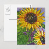 パリスの黄色のひまわり ポストカード (正面/裏面)