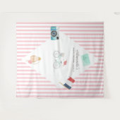 パリスをテーマにしたブライダルシャワーの写真撮影ブース タペストリー (正面(横))