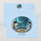 パリスアットナイトポストカード – Happy ポストカード (正面/裏面)