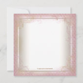 パリスイート16パーティーピンク&金ゴールドパール 招待状 (裏面)