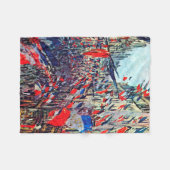 パリスオンナショナルデー，クロード・モネ フリースブランケット (正面(横))