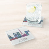 パリスカイラインカラー建物 ガラスコースター (アングル)