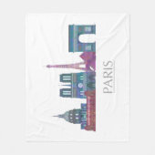 パリスカイラインカラー建物 フリースブランケット (正面)