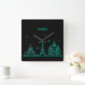 パリスカイライン スクエア壁時計 (ホーム)