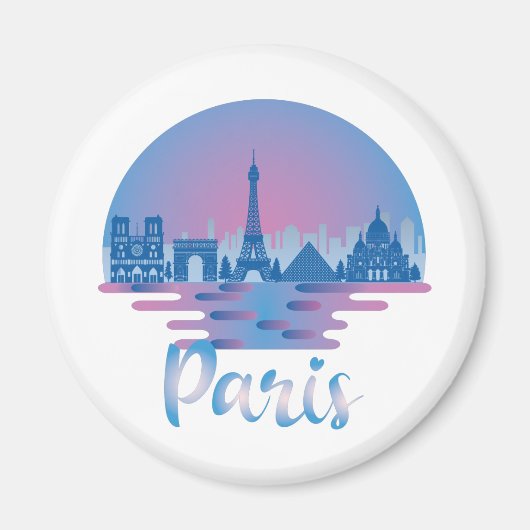 パリスカイライン – フランス旅行 マグネット (正面)