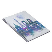 パリスカイライン – 水彩青 ノートブック (右側)