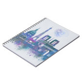 パリスカイライン – 水彩青 ノートブック (左側)