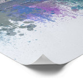 パリスカイライン – 水彩青 ポスター (角)