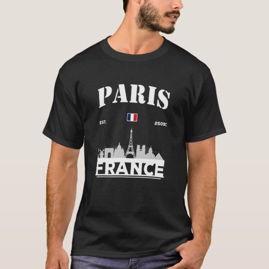 パリスカッコいいフランシティスカイライントラベフランスのルスーフ Tシャツ (正面)