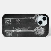 パリスクリプトシックヴィンテージ鍵シャルボード Case-Mate iPhoneケース (裏面 (横))
