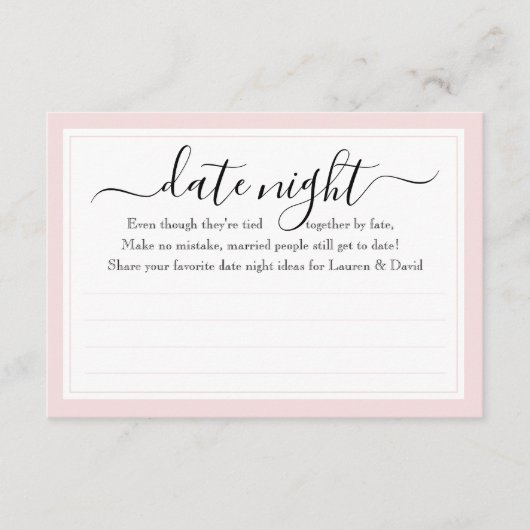 パリスグラムデイトナイトカード |ブライダルシャワー エンクロージャーカード (正面)