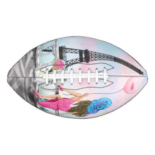 パリスサッカーエッフェルタワーで気球を持つ女性 アメリカンフットボール (正面)