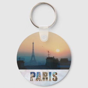 パリスサンセットエッフェルタワーFrance フランスの City Photo キーホルダー