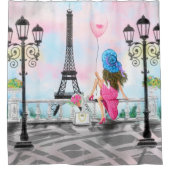 パリスシャワーカーテンの女性 シャワーカーテン (正面)