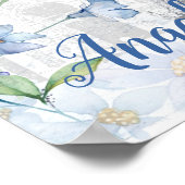 パリスシーンブルーフラワーズカスタム ポスター (角)