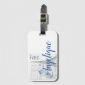 パリスシーンブルーフラワーズカスタム ラゲッジタグ (正面縦)