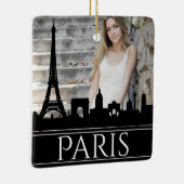 パリススカイラインエッフェルタワーフォトクリスマス セラミックオーナメント (右)