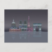 パリススカイラインナイトリフレクション ポストカード (正面)