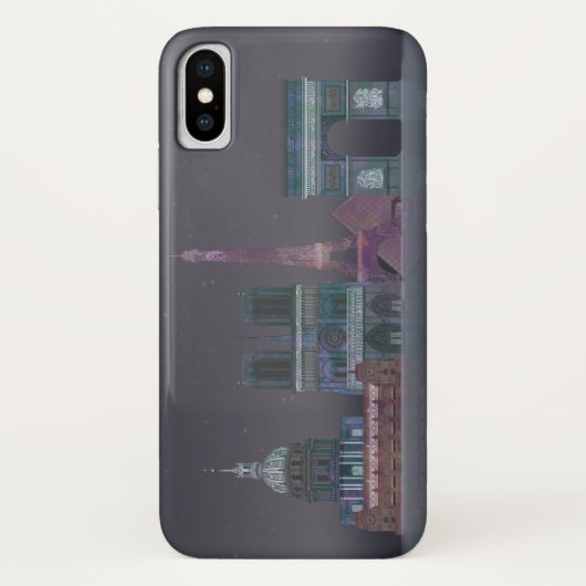 パリススカイラインナイトリフレクション Case-Mate iPhoneケース (裏面)