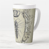 パリススチームパンクフランスのビーキーパーbee queen crown カフェラテマグ (右アングル)