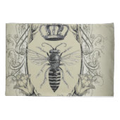 パリススチームパンクフランスのビーキーパーbee queen crown 枕カバー (裏面-左)