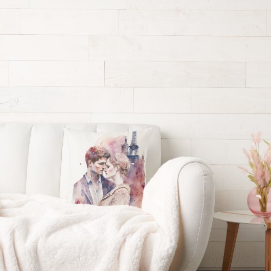 パリススローPでかわいいロマンチックな水色のカップル クッション (ソファ)