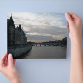 パリスタイリッシュスの美しい夕日のあるフライヤー チラシ (手)