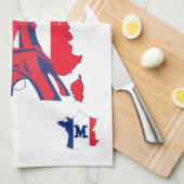 パリスタイリッシュモノグラム中毒 キッチンタオル (四つ折り)