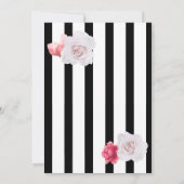 パリスタイルのブラック＆ホワイトの花柄ローズ 招待状 (裏面)