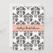 パリスタイルの珊瑚色のピンクのウェディングシャワー招待状 招待状 (裏面)