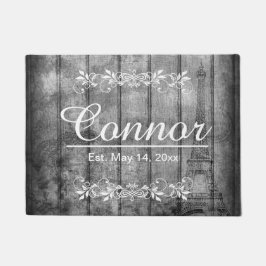 パリスタイルグフェイクレーウッド ドアマット