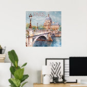 パリストラベルの美しい水色 ポスター (ホームオフィス)