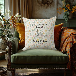 パリスパーソナライズされたスカイラインミニマルフローラルパターン クッション