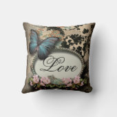 パリスビクトリアンフローラフランスのチョウ クッション (裏面)