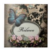 パリスビクトリアンフローラフランスのチョウ タイル (正面)