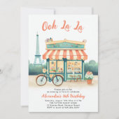 パリスビストロ エッフェル塔 ピンク ティール スイート16 招待状 (正面)