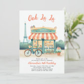 パリスビストロ エッフェル塔 ピンク ティール スイート16 招待状 (スタンド正面)