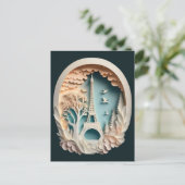 パリスフェイクペーパーカットスタイルはがき ポストカード (スタンド正面)