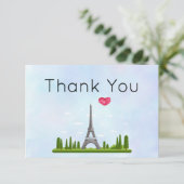 パリスフランスのとエッフェルタワーありがとう サンキューカード (スタンド正面)