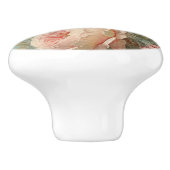 パリスフランスのフラワーマーケットヴィンテージピンクフローラ セラミックノブ (側面)