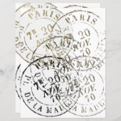 パリスフランスのポスマークヴィンテージコラージスクブック (正面/裏面)