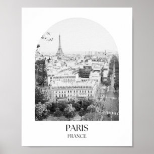 パリスフランスアーチフォトプリント ポスター
