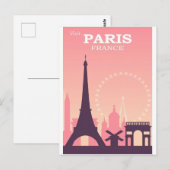 パリスフランスクヴィンテージ旅行はがき ポストカード (正面/裏面)