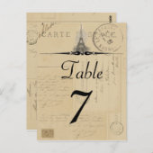 パリスポストカードテーブル番号 ポストカード (正面/裏面)