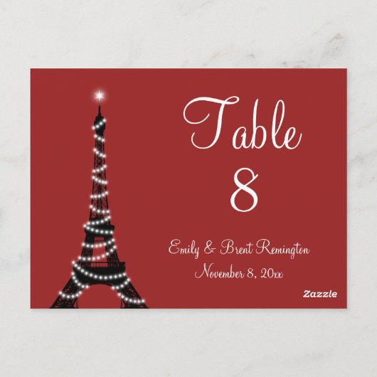 パリスライツテーブル番号 ポストカード (裏面)