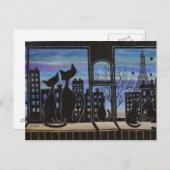 パリスラブロマンチック子猫ポストカード ポストカード (正面/裏面)