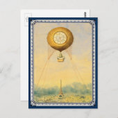 パリス上空の熱気絵画気球 ポストカード (正面/裏面)