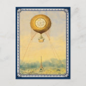 パリス上空の熱気絵画気球 ポストカード (正面)