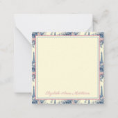 パリス名門私立校風のトイルピンクアンドブルーパーソナライズされた ノートカード (正面)